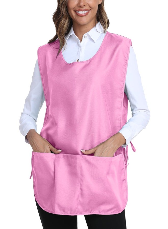 Xeoxarel مريلة خياطة للجنسين من زيوكساريل بثلاثة جيوب، مريلة مناسبة للنساء والرجال، لون وردي - Image 1